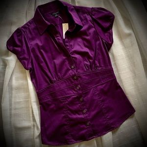 Purple Banana Republic Factory short sleeve woven